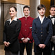 Hotel staff standing together and smiling